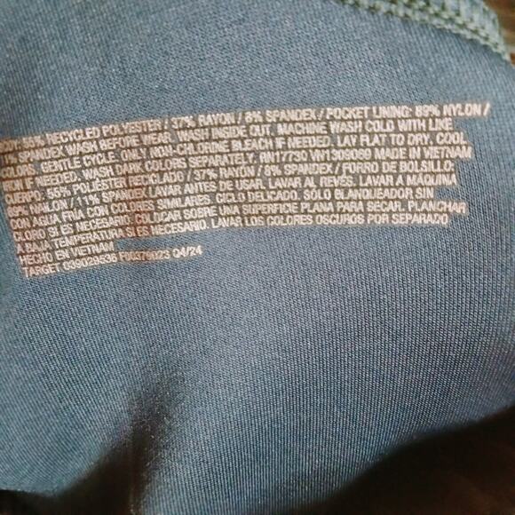 All In Motion Girls' Wide Leg Athletic Pants Airy Sleek Mid Rise Navy Blue - Picture 7 of 7